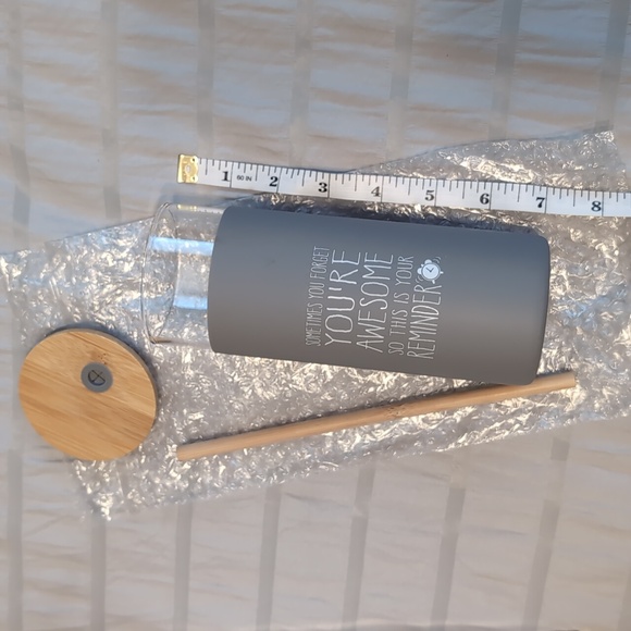 Inspirational Glass Cup with Bamboo Lid & Straw 20oz - Picture 5 of 5